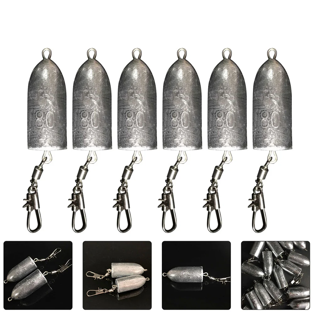 

6PCS Fishing Sinkers Bullet Shape Fishing Sinkers Practical Fishing Supplies
