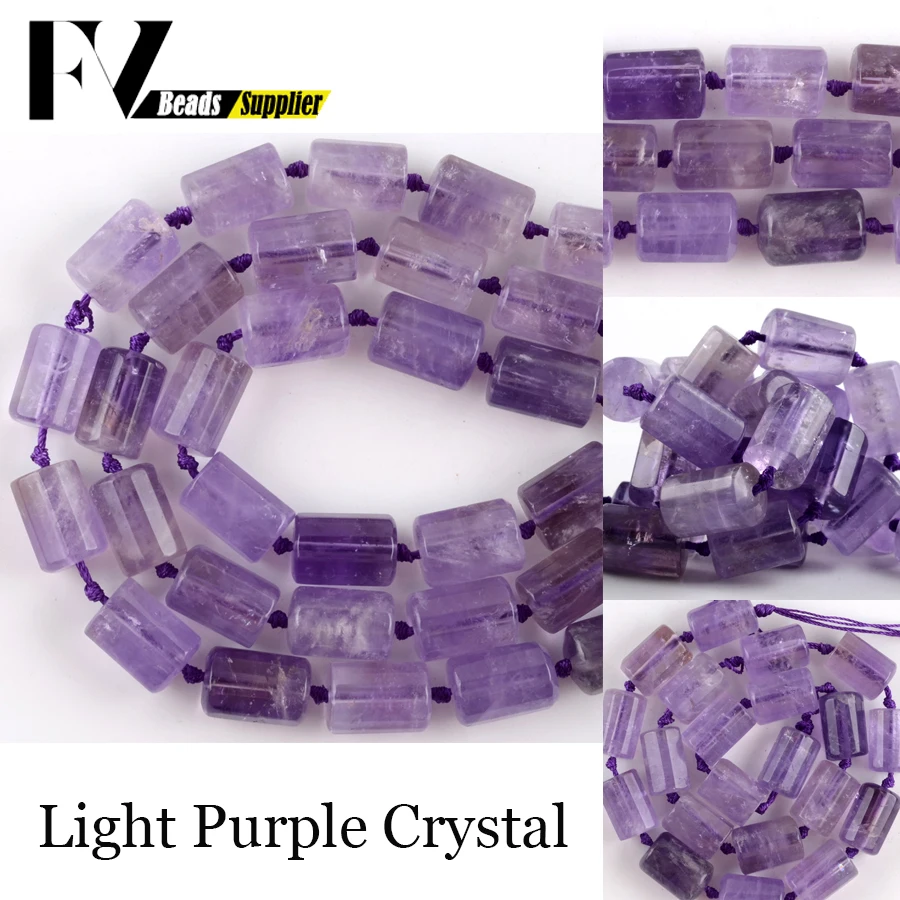 

11*15mm Natural Faceted Gem Amethysts Stone Beads Cylinder Loose Spacer Beads For Jewelry Making Diy Bracelet Charm Necklace 15”