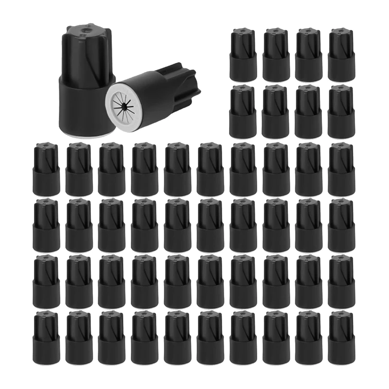 

50Piece Waterproof Wire Nuts Black PVC For Sprinkler LED Landscape Light Irrigation Valves