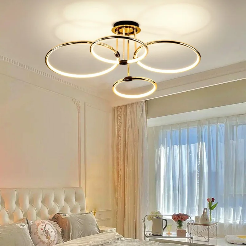 

SANDYHA Ceiling Lamp Multi Ring Combination Modern Led Light for Living Room Home Decor Lampara Modermas De Techo Lampa Sufitowa