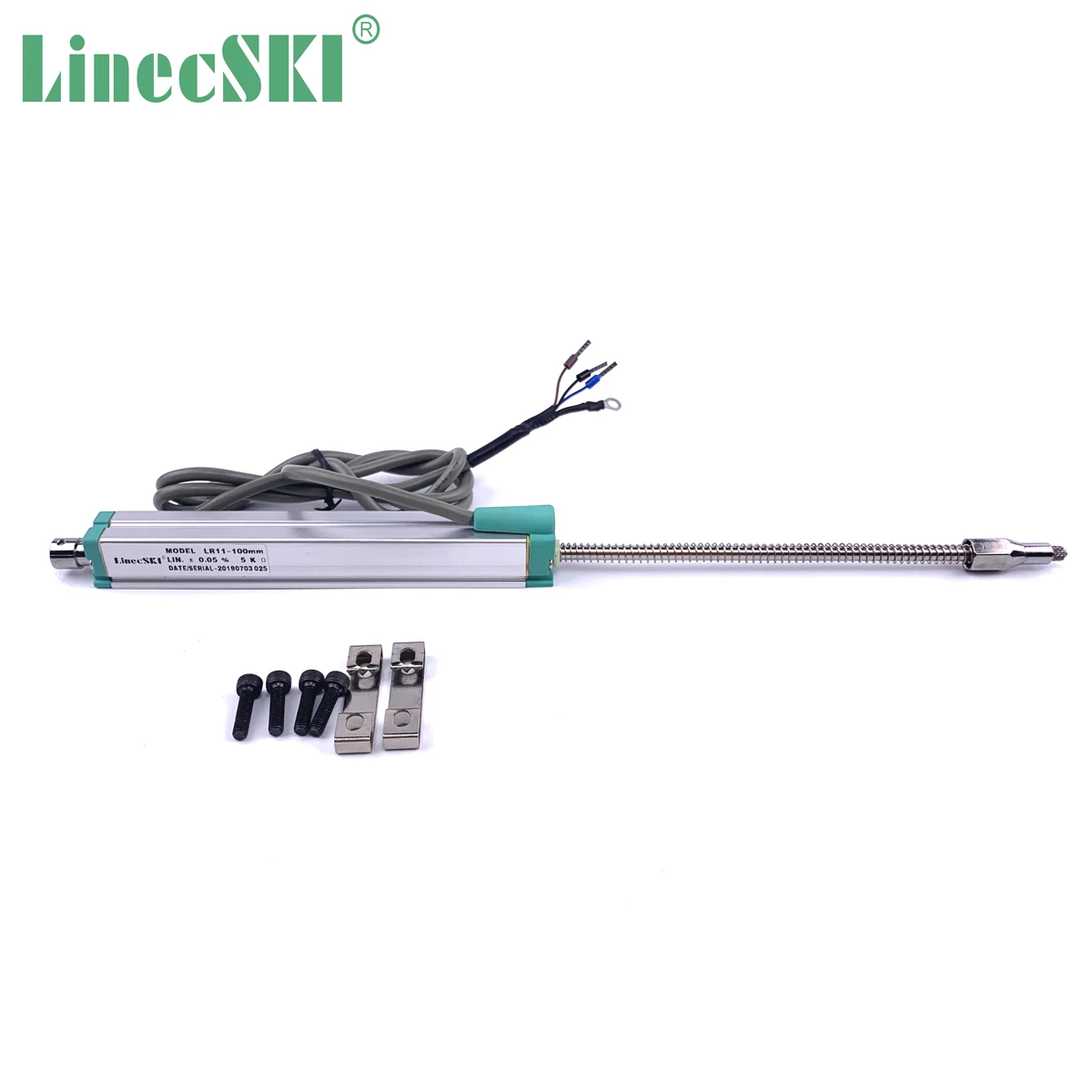 MIRAN LinecSKI LR11 50-300mm With Additional Protection Clamp Spring Self Return Linear Displacement Sensor Linear Potentiometer