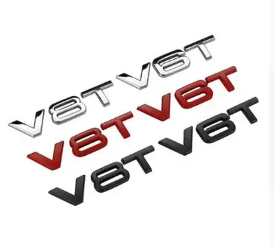 

Car Sticker 3D V6T V8T Logo Metal Emblem Badge Decals Displacement Stickers for Audi S3 S4 S5 S6 S7 S8 A4L A5 A6L A7 Q3 Q5 Q7