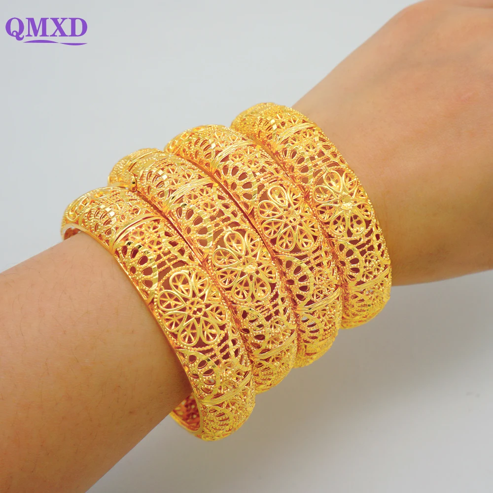 

Fashion Lady Bangle Dubai Gold Color Wedding Bracelets For African Women France Indian Charm Hand Jewelry Brazilian Bangles