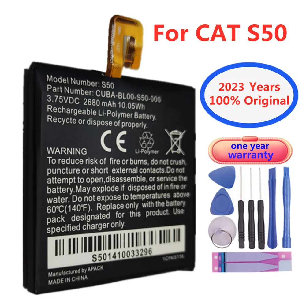 S50 новый 100% Оригинальный аккумулятор для телефона Caterpillar CAT S50 CUBA-BL00-S50-000, Сменный аккумулятор для смартфона 2680 мАч