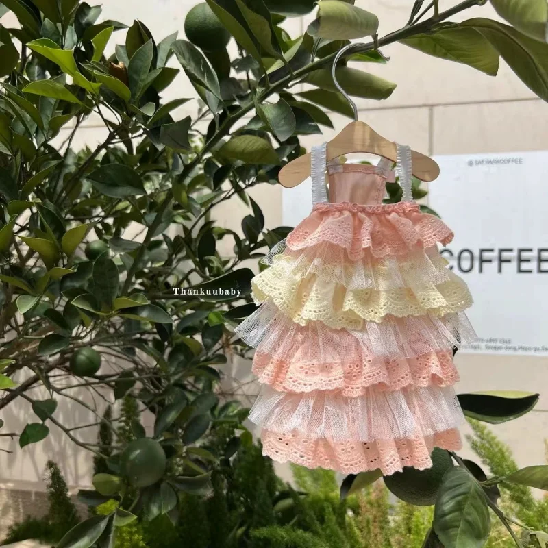 

Ажурная кружевная многоярусная юбка, одежда для собак, милая розовая и желтая одежда для маленьких собак, одежда для кошек на весну и лето, тонкая корейская мода, товар для домашних животных