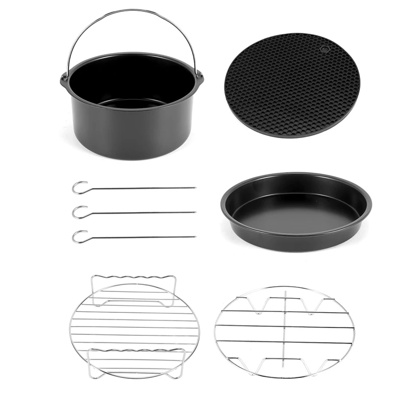 

6 дюймов, аксессуары для фритюрницы, сковорода для выпечки торта, сковорода для пиццы, решетка для гриля, подходят для всех 3.2QT-5.8QT, комплект и...