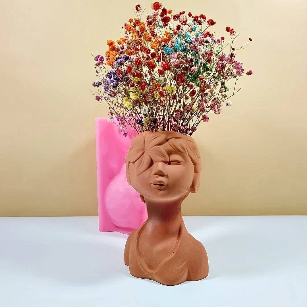 Большая Цветочная повязка на глаза силиконовая форма из смолы Милая женская ваза