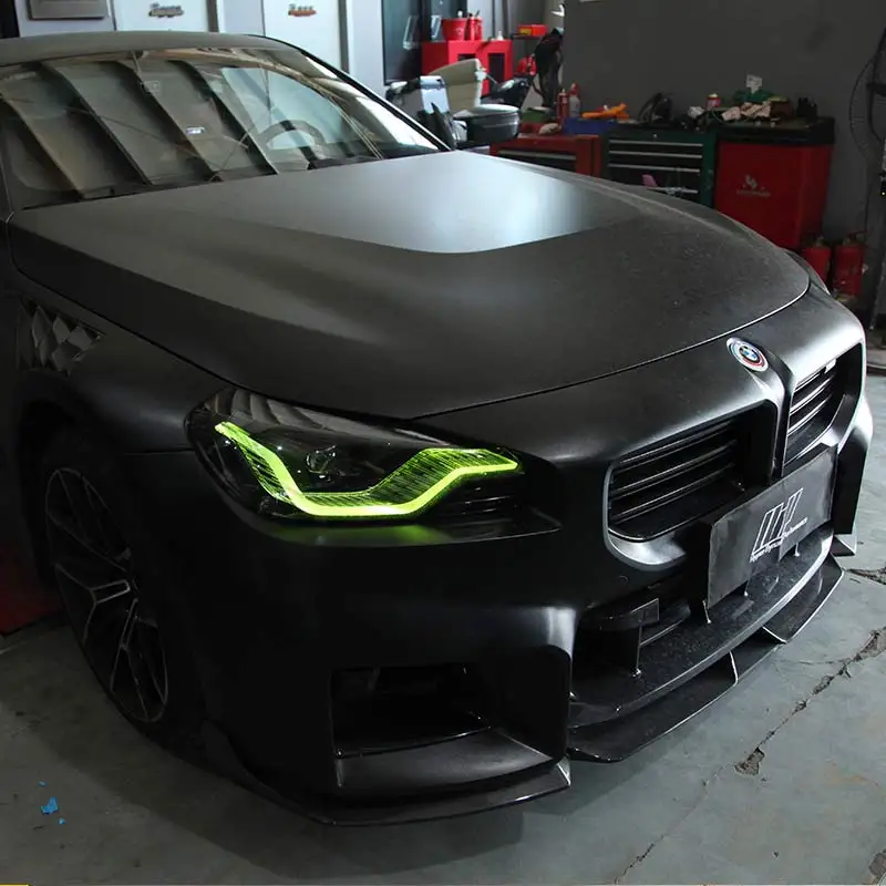 Фото Для BMW 2 серии G42 M2 G87 M235i M240 CSL Style RGB Желтые ДХО Фиолетово-красные светодиодные накладки Angel Eye Синие №5