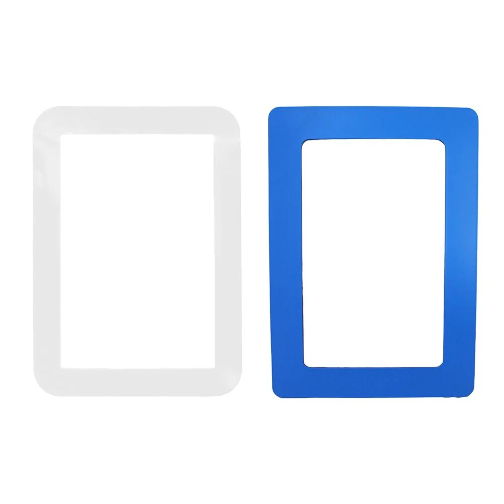 

4Pcs 6 Inch Sigle Layer Colorful Magnetic Picture Frames Photo Magnets Photoframe PVC Magnetic Photo Frames (Blue and White)
