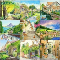 sdoyuno paintings by numbers landscape oil handpainted coloring by number kit decortion artwork for living room home decor