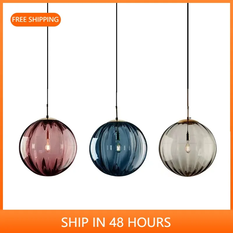 Подвесной светильник со стеклянным шаром лампа для спальни прикроватного