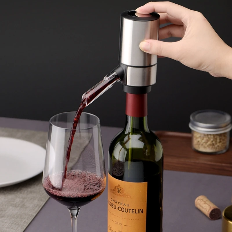 

Wine Aerator Pourer Electric Wine Dispenser One-Touch-Wine-Decanter with Base Stainless Steel-Conduit Battery Operated Wholesale