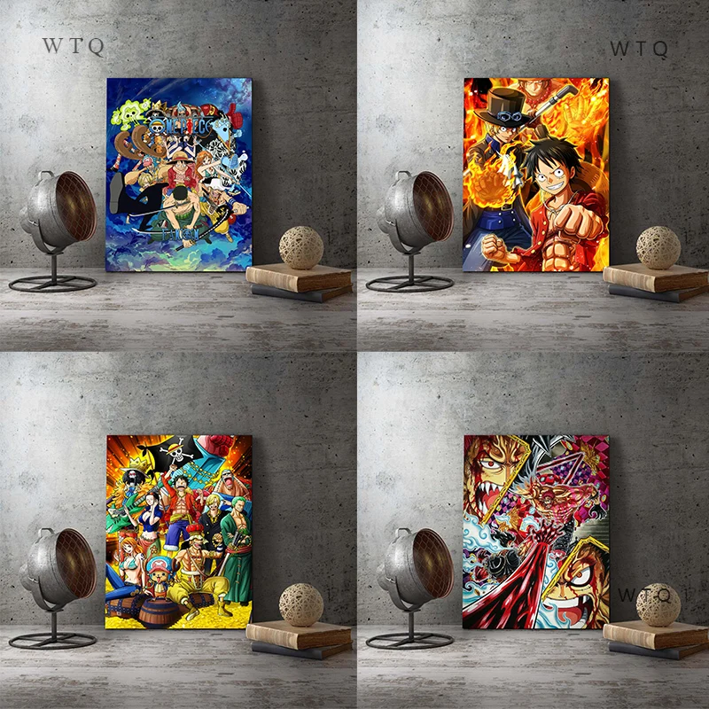 

Canvas Painting Japanese Anime Decor High Quality Poster One Piece Luffy Ace Zoro Sanji Bedroom Home Wall Decoration No Frame