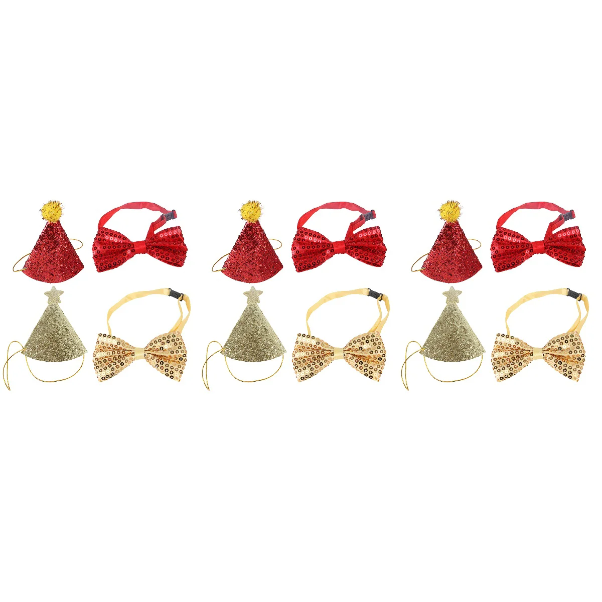 

3pcs Dog Birthday Hat and Adjustable Bow Tie for Cat and Small Pets (Random Color)