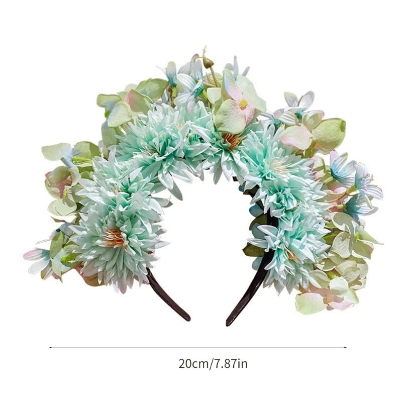 Y1UB двухсторонняя повязка на голову с цветком в мексиканском стиле короной и