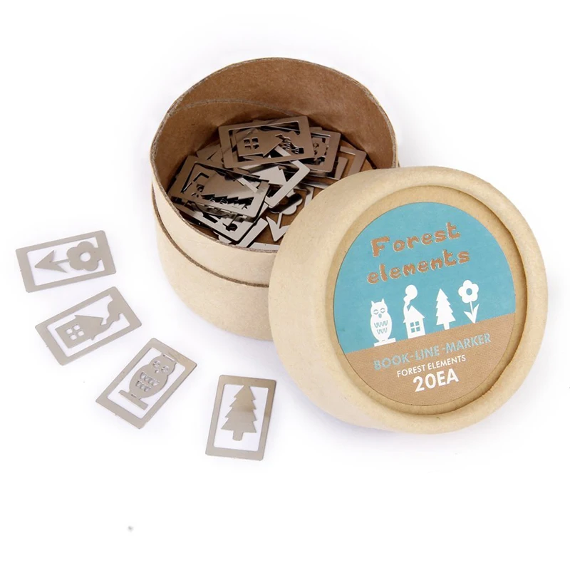 

20 Pcs Bookmarks In Metal 4 Differents Styles Flower Pine House And Owl