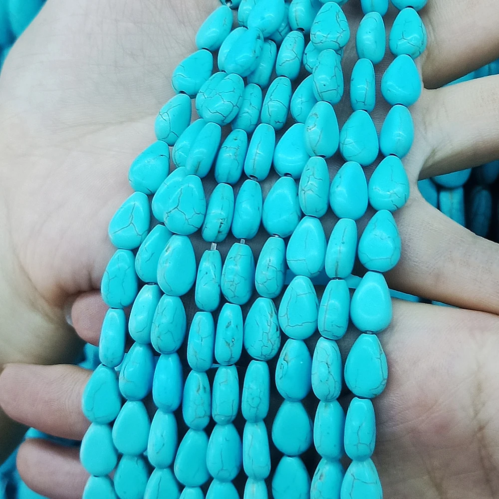 

Water drop shaped natural stone straight hole flat water drop bead teardrop fashion making necklace bracelet charm jewelry