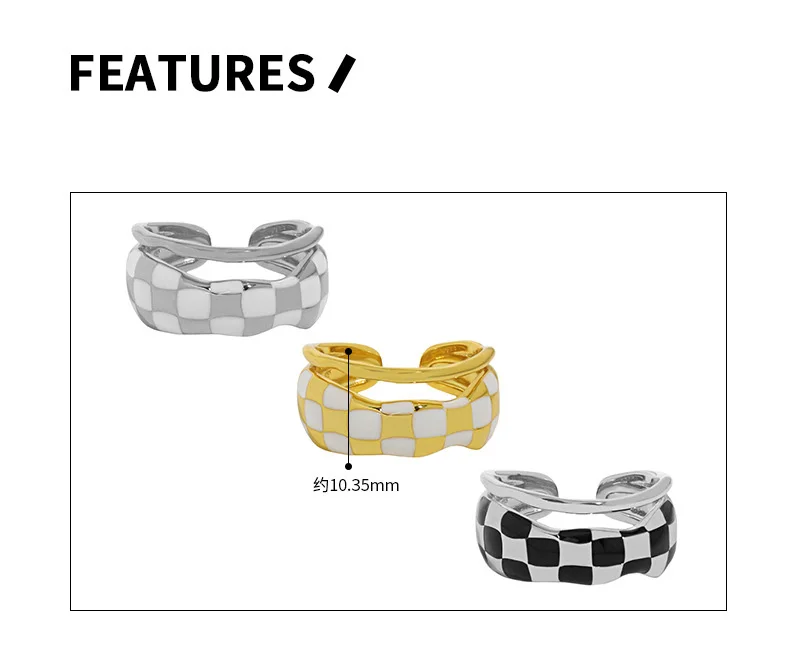 

Korean Ins Niche Design Sense Irregular Surface Glue S925 Sterling Silver Open Ring Female Wedding Party Girl's Sexy