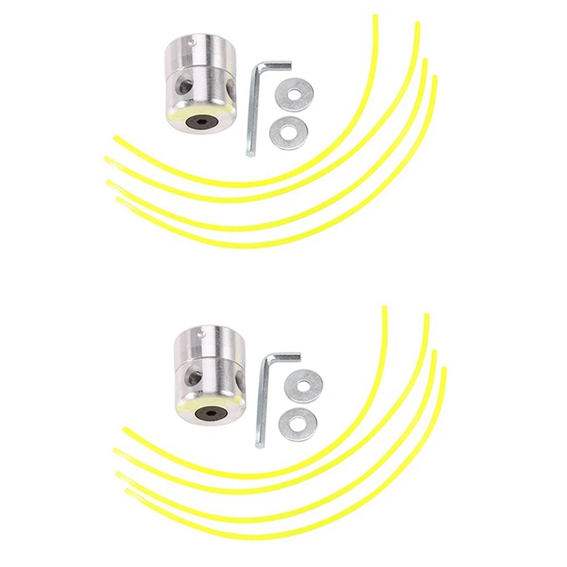 

2Pcs Aluminum Grass Trimmer Head With Lines Brush Head Lawn Mower Cutting Line Head For Strimmer Spare Parts Accessories