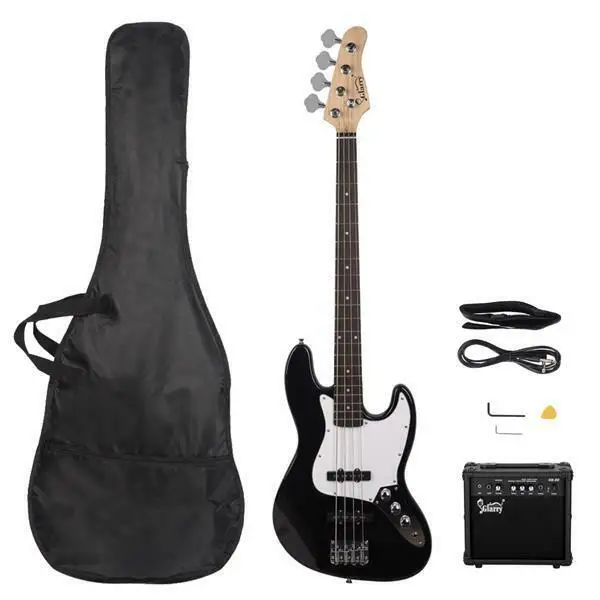 

GJazz Bass with Electirc Bass Amplifier Power Wire Tools Black
