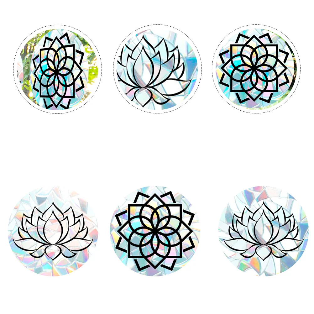 

Window Sticker Cling Mandala Clings Glass Decals Wall Static Flower Diy Decal Anti Collision Film Rainbow Adhesive Stickers