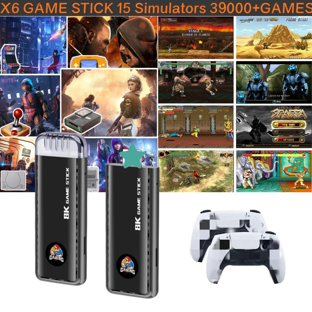 X6 USB видеоигровые консоли 2 4G беспроводные контроллеры H133 Ретро 8K игровой