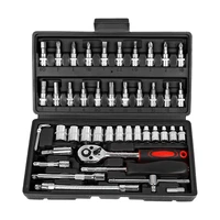 46pcsset wrench head set tool kit ratchet screwdriver combination tool car repair handheld tools kits high quality carbon steel
