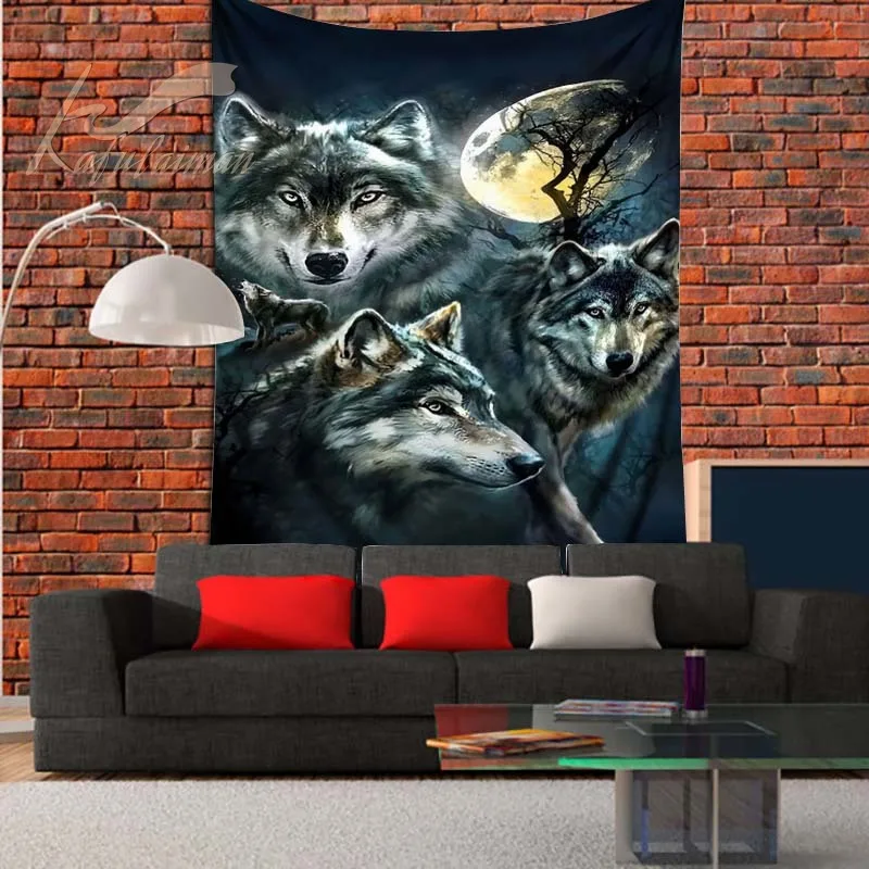 Wolf Tapestry Wild Animals Home Decoration Gift Souvenier Fantasy Wall Art for Bedroom Living Room Dropshipping |