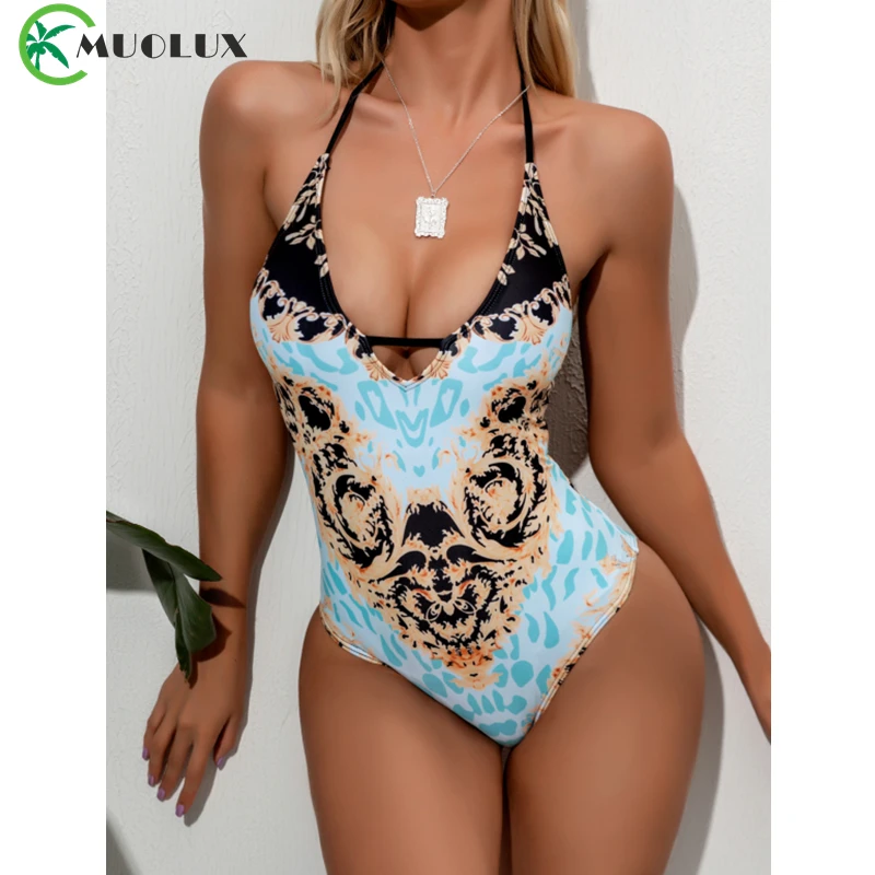 

Сексуальный Монокини с оборками на одно плечо, сетчатый Цельный купальник, новинка 2022, прозрачный купальник в стиле пэчворк, боди, купальный...