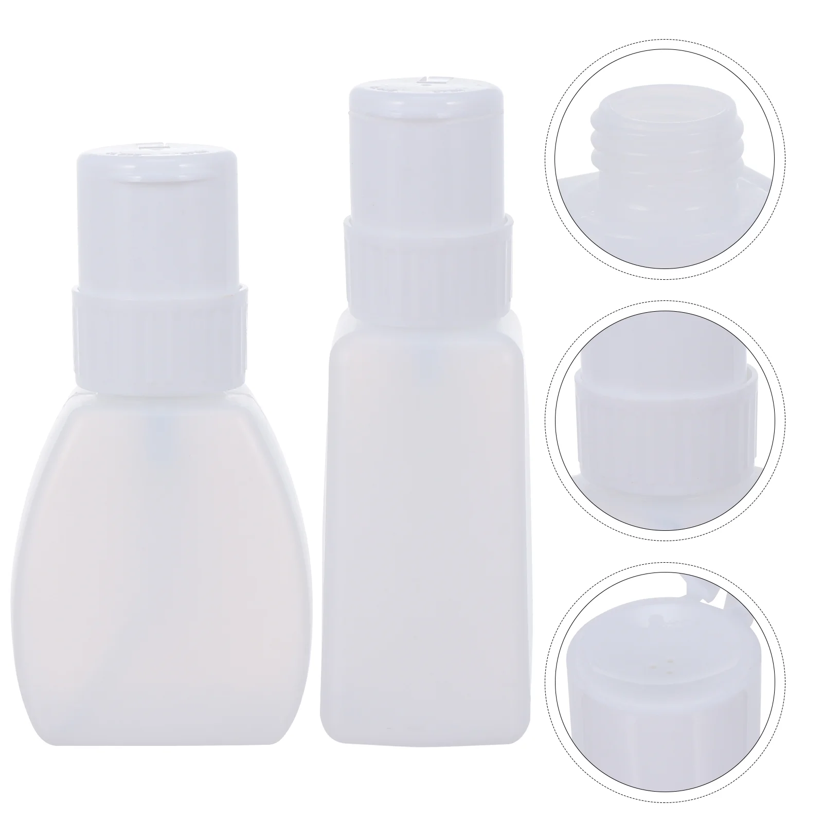 

2 Pcs Push Pump Bottles Emulsion Remover Push Dispenser Bottle Para Uñas Nail Polish Remover Bottle Make Press Bottle