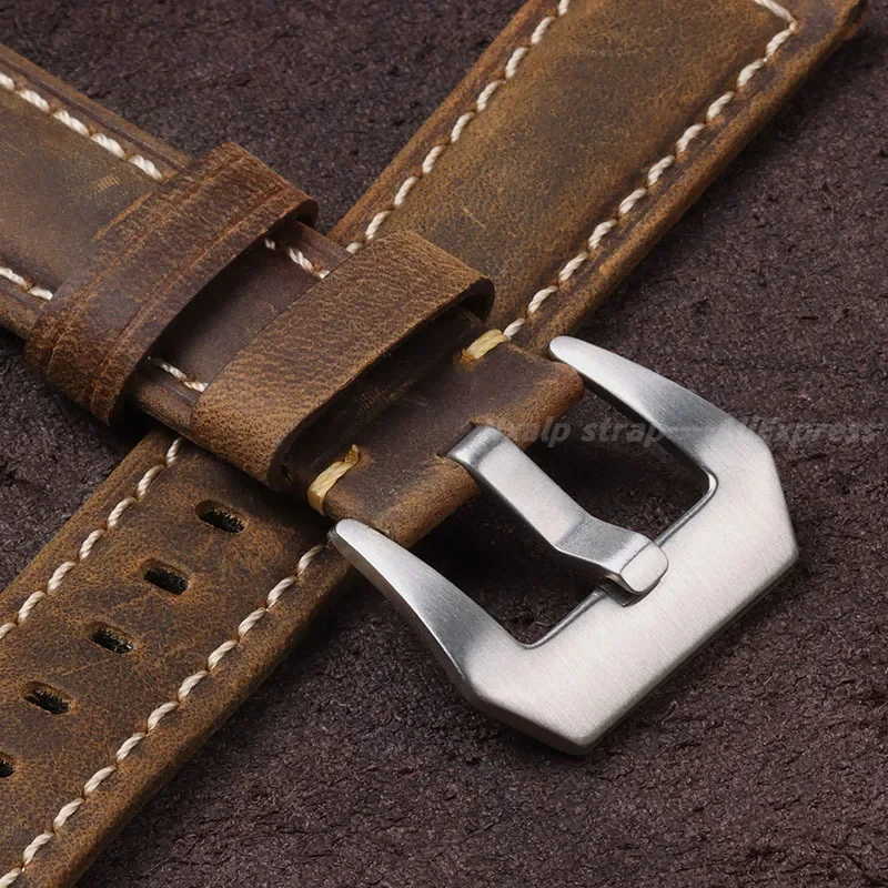 Винтажный ремешок для часов из воловьей кожи Panerai Seiko Omega матовый кожаный браслет