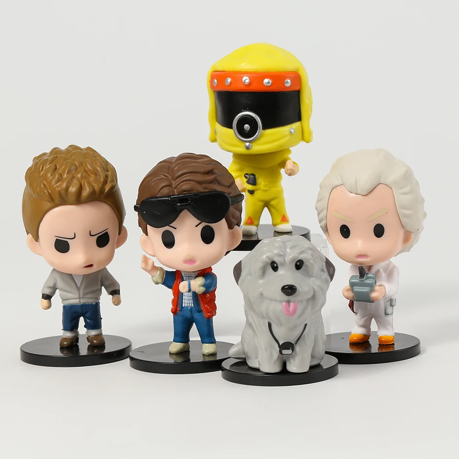 

5pcs/set Back To The Future Marty Dr.Brown Biff PVC Figures Dolls Desktop Decoration Model Toys