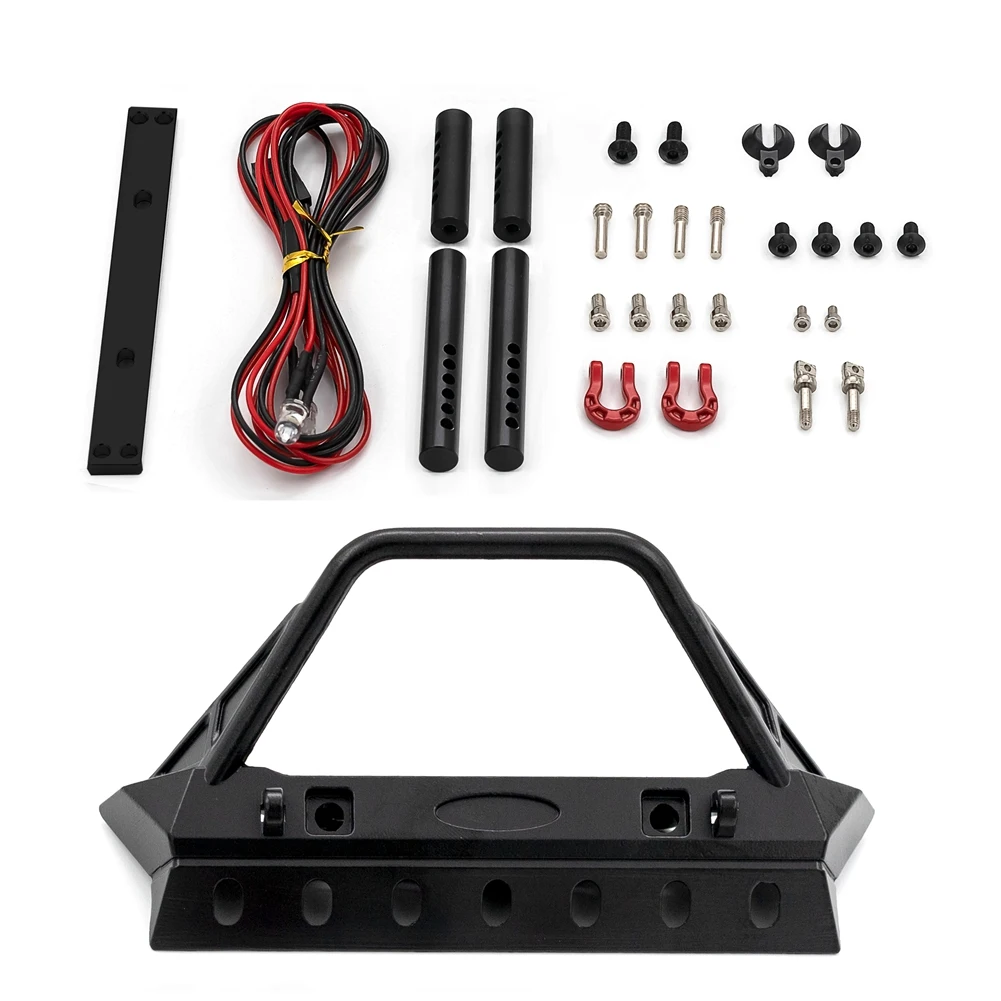 

Metal Front Bumper with Lights for 1/10 RC Crawler Axial SCX10 90046 SCX10 III AXI03003 AXI03007 Traxxas TRX4 Upgrades