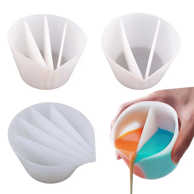 

Silicone Distributing Cup Liquid Pigment Color Toning Cup DIY Crystal Epoxy Resin Mold Distributing Cup Jewelry Making Tools