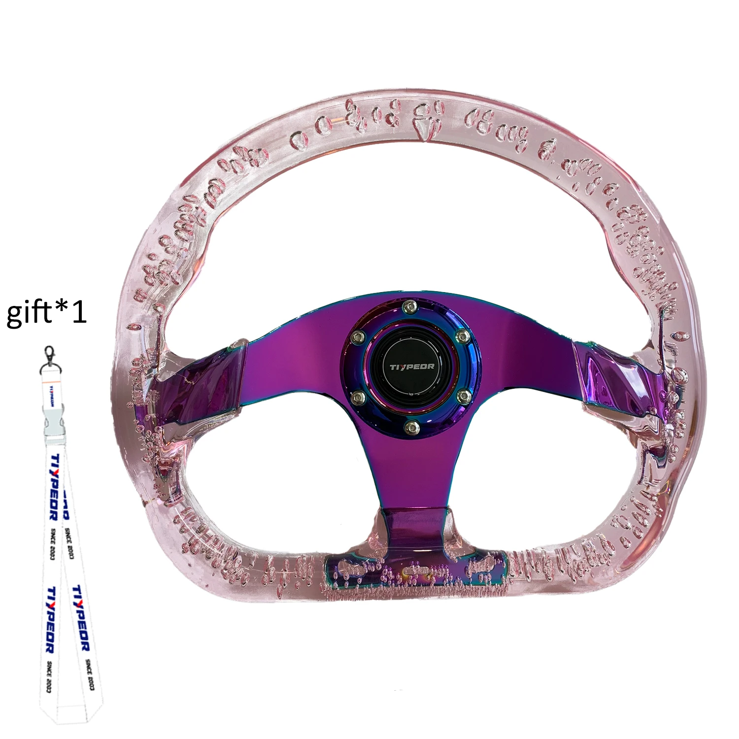

Высококачественный универсальный 350 мм многоцветный вариант в форме сердца прозрачный модификация Sport14-дюймовый акриловый автомобильный руль