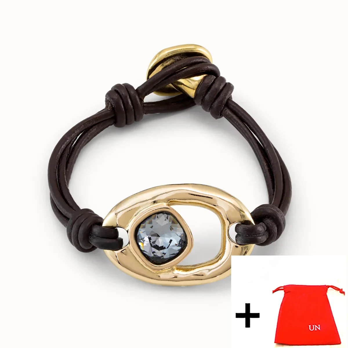 UNOde50-оригинальный кожаный браслет из веревки для женщин нерегулярные квадратные