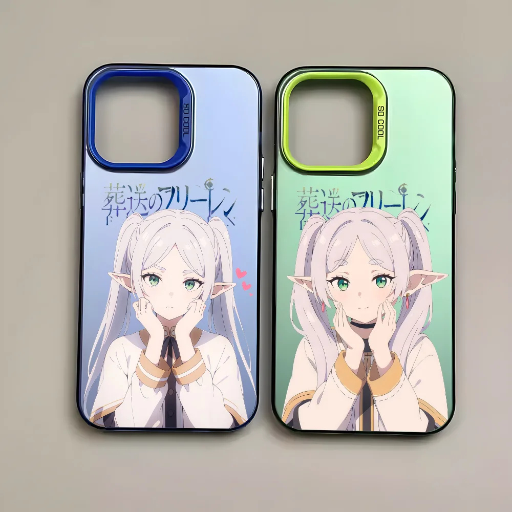 Чехол для телефона Cartoon S-SousouS F-Frieren IPhone 16 15 14 13 12 11 Pro Max черный матовый многоцветный