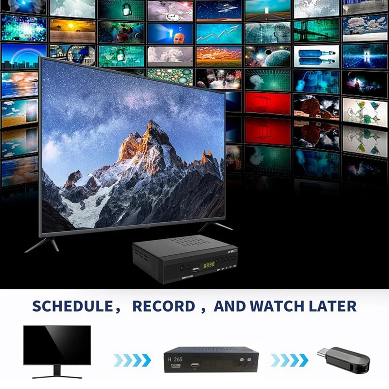 Фото Цифровой ТВ-тюнер DVB-T2 HEVC 265, HD-декодер 1080P, USB-приемник для эфирного ТВ, приставка, вилка EU-ELEC №2