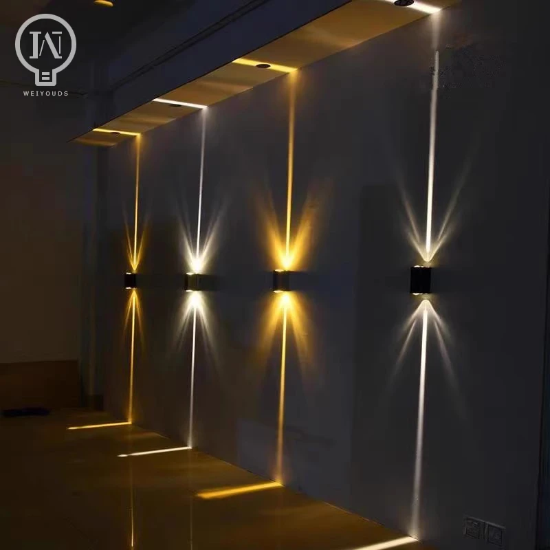 Черный алюминиевый уличный светильник COB 6 Вт 10 Вт, уличный водонепроницаемый прожектор IP65, настенный светильник, светильник для крыльца, настенный светильник вверх и вниз