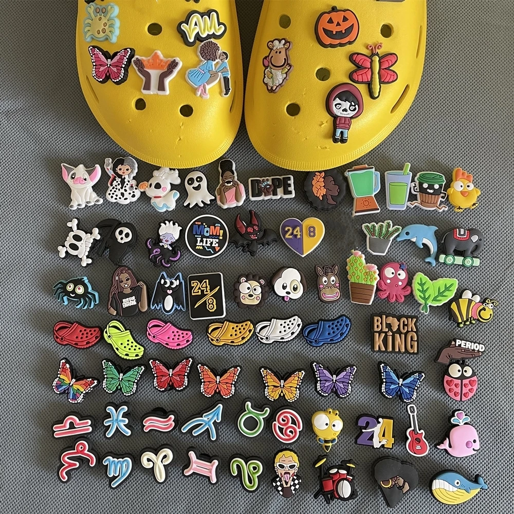 Wholesale 20-100 Pcs Cute Cartoon Charms Fit Croc Mix Styles Random Shoe Charms Shoe Accessories Wristbands Slipper Decoration