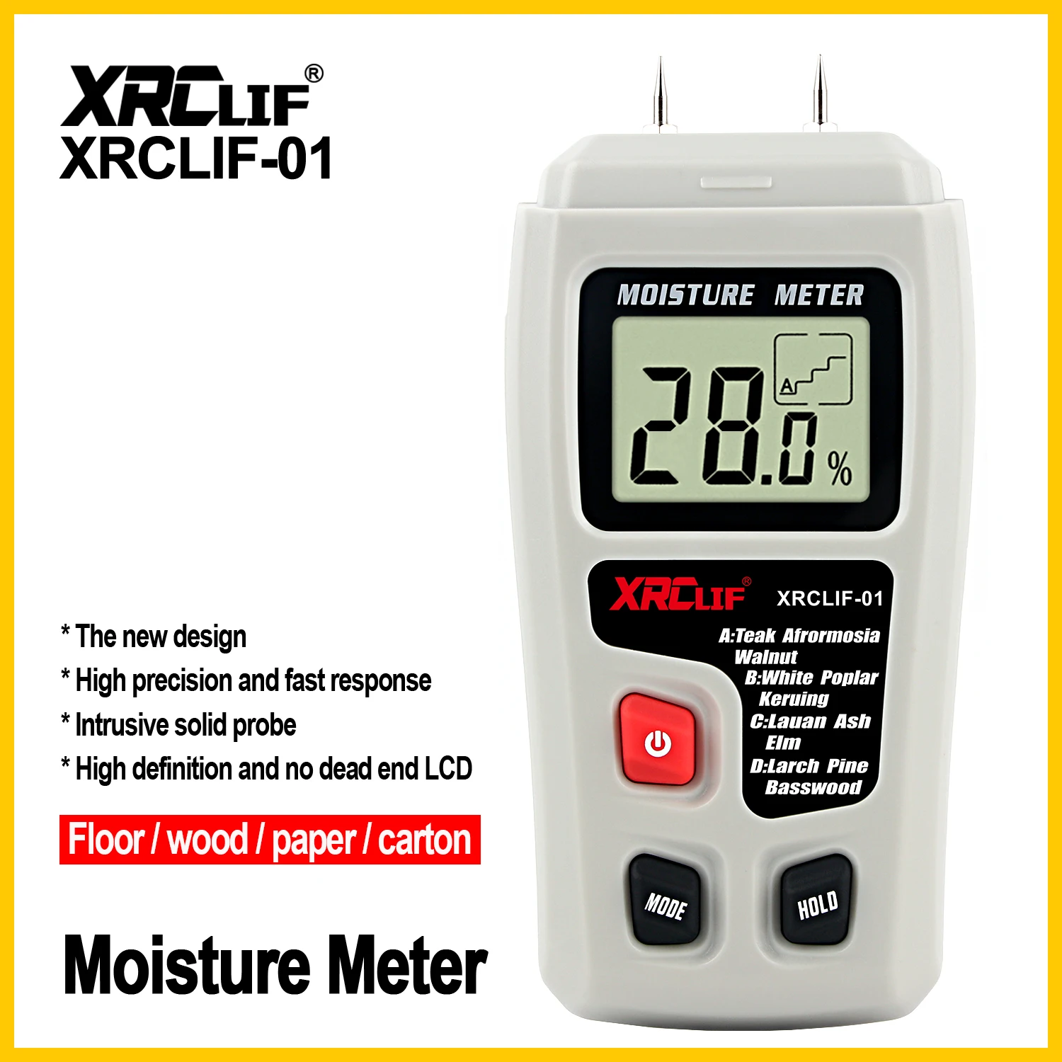 

XRCLIF Hygrometer Tester Wood Moisture Meter 0-99.9% Humidity Timber Damp Detector Moisture Meter