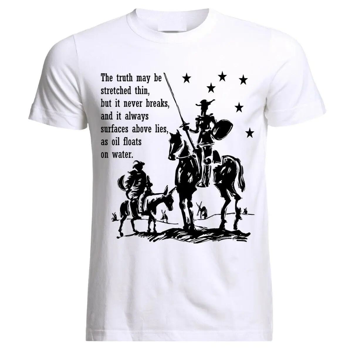 Футболка Don Quixote Sancho Panza с цитами Picasso Miguel de Cervantes. Летняя Хлопковая мужская