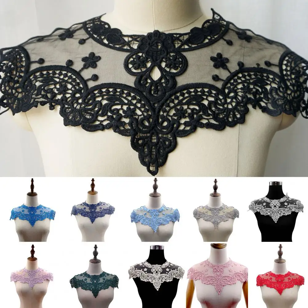 

Кружевной воротник для шеи практичная Съемная поглощающая пот Кружевная аппликация женский шарм для дома