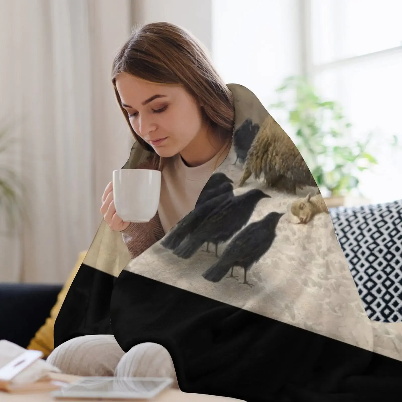 Фото Anguish by August Friedrich Schenck (1876/1880) Пледы Декоративные одеяла Диваны Декоративные одеяла №3