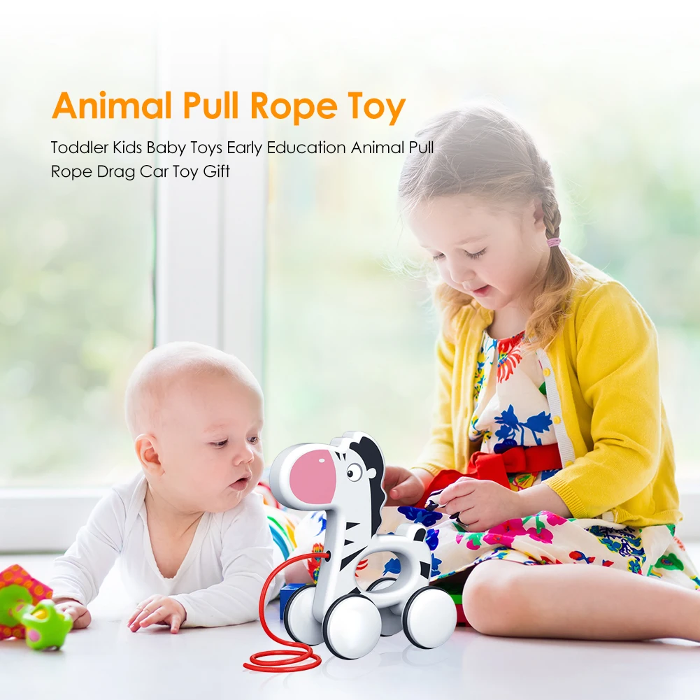 

Креативные Игрушки для малышей раннее образование животное тянущаяся веревка Тяговая машина подарок для ребенка Тяговая веревка игрушка Т...