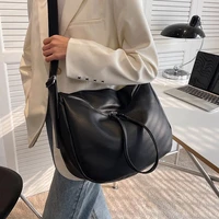 big capacity soft crossbody messenger bag 2022 fashion pu leather trend luxury brand shopper women large shoulder bag handbag pu