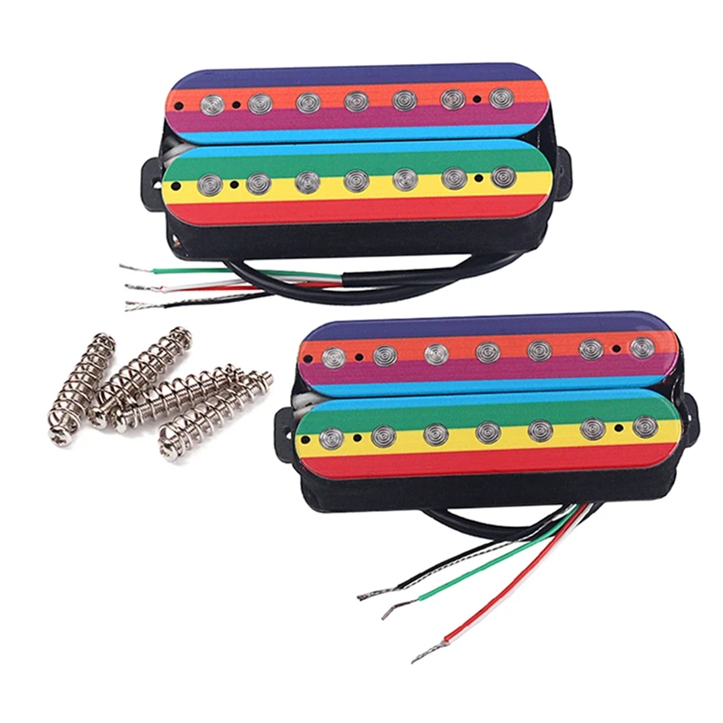 

1Piece Metal Multicolor 7 Strings Guitar Pickup Accessories Fiber Alnico V Neck And Bridge Pickup Humbucker