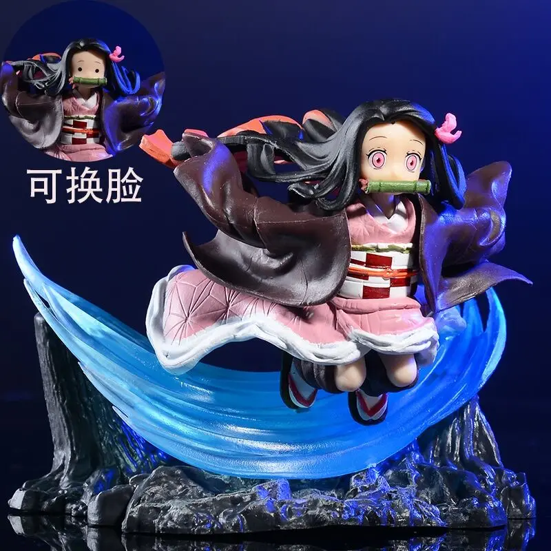 

10cm Demon Slayer Running Kamado Nezuko Can Change Face Anime Pvc Action Figure Decoration Statue Model Toys For Children Gift