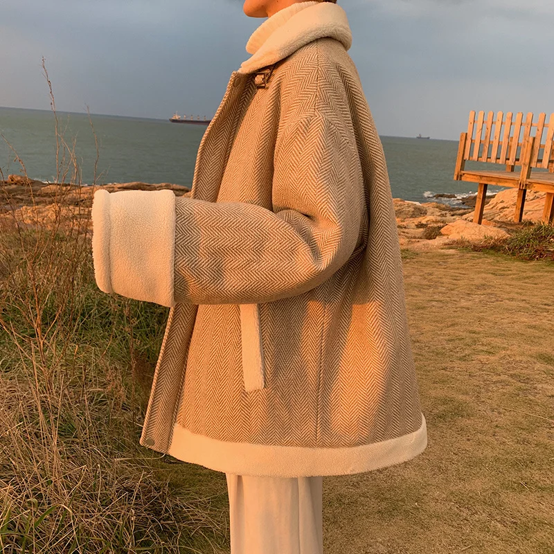 Winter Jacket Men Warm Fashion Retro Thickened Lamb Hair Jacket Men Streetwear Korean Loose Short Coat Mens Thick Jackets Coat