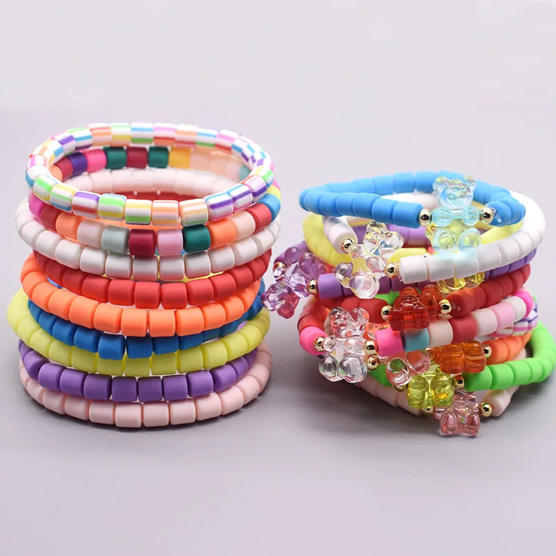 Богемные жемчужные браслеты полимерная глина диск 6 мм браслет из бисера для